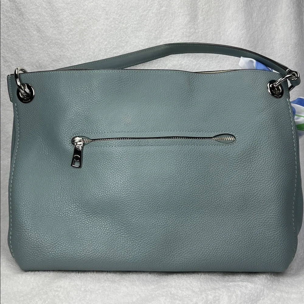Coach 2019 Light Blue Shoulder Bag with Floral Scarf - Picture 8 of 15